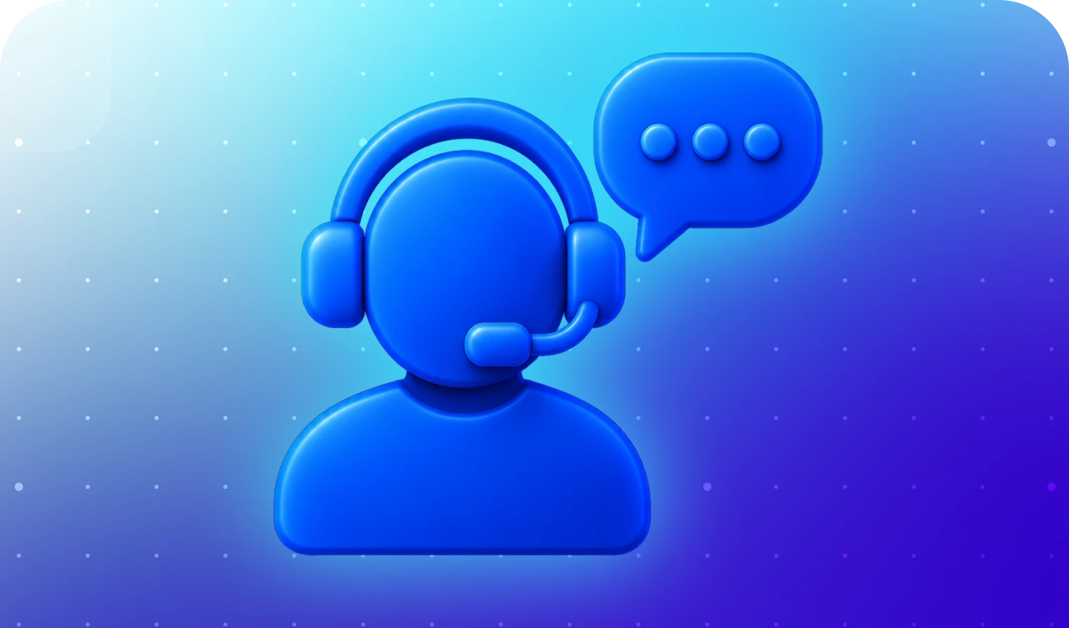 Icono azul de una persona con auriculares con micrófono y un globo de diálogo, que simboliza al personal de atención al cliente.
